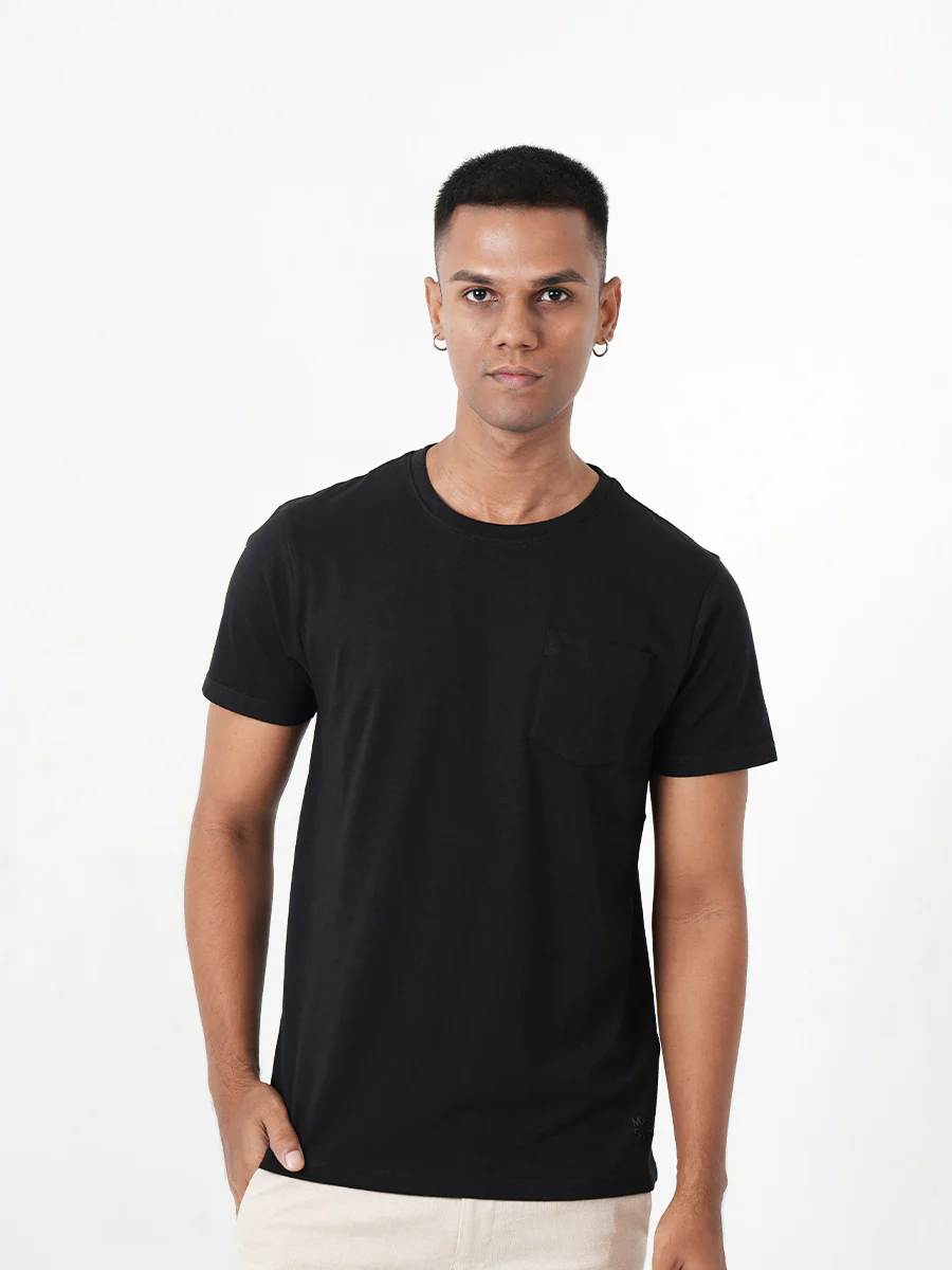 Monkstory Bamboo Cotton Crew Tee - Classic Black - Image 3