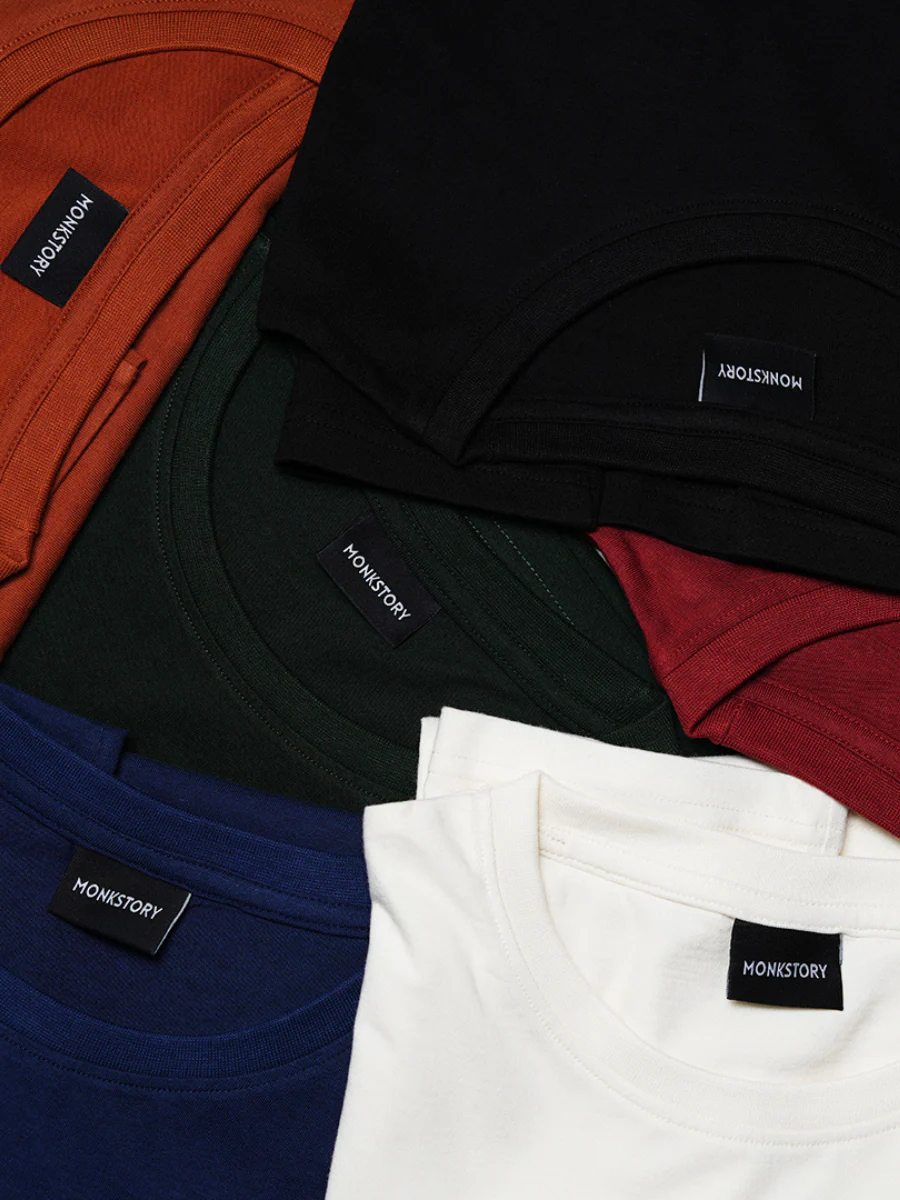 Monkstory Bamboo Cotton Crew Tee - Midnight Blue - Image 5