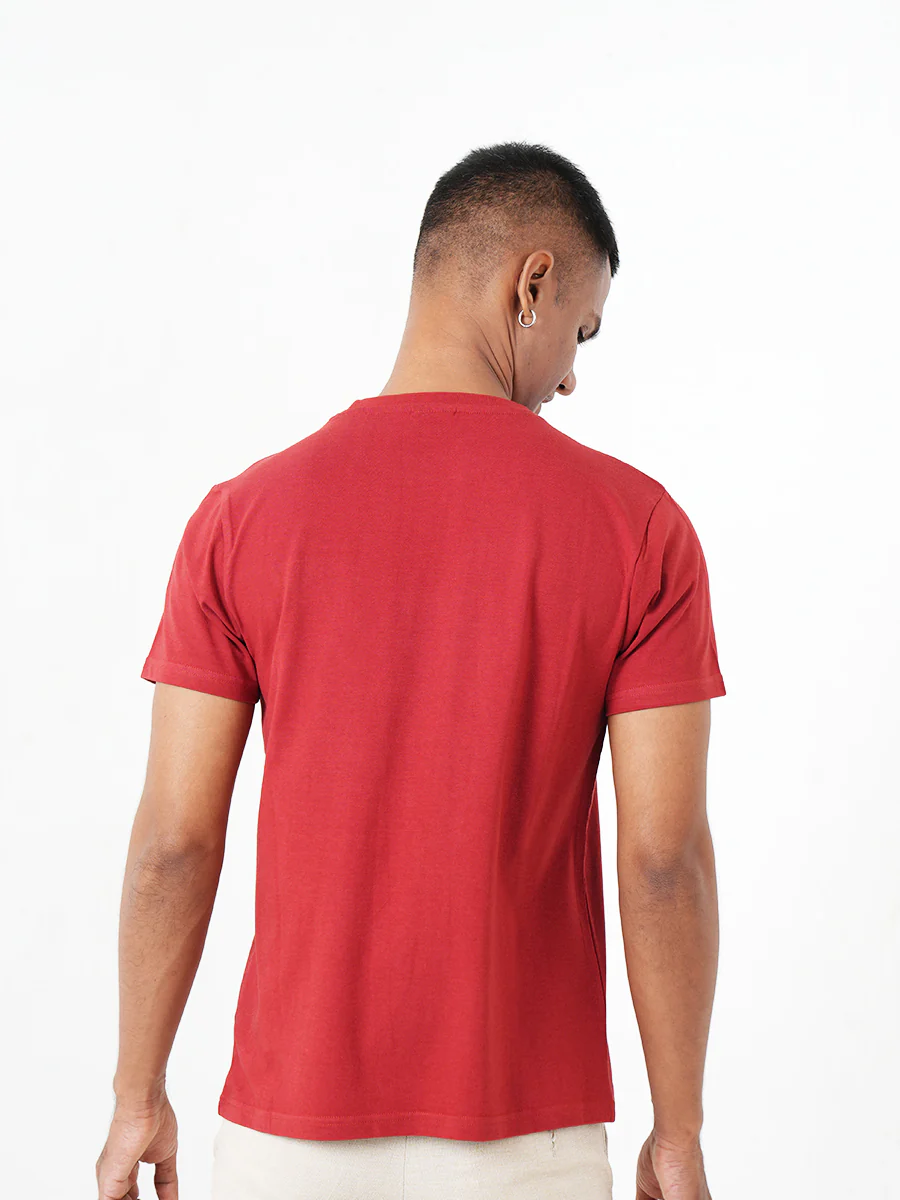 Monkstory Bamboo Cotton Crew Tee - Terracotta Red - Image 4
