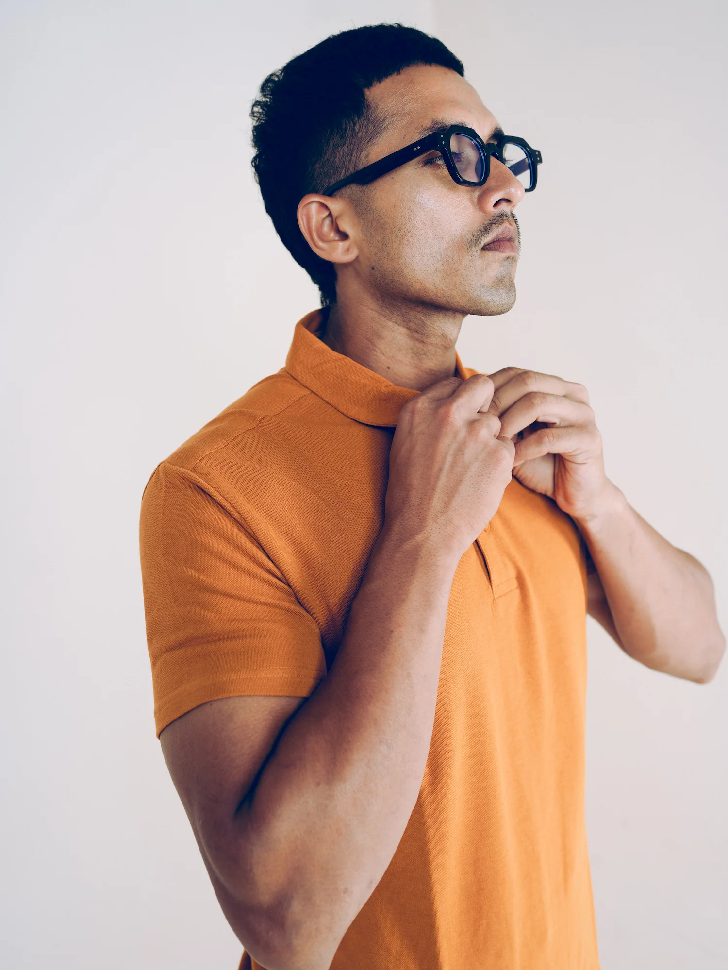 Monkstory Bamboo Cotton Polo Tee - Ochre - Image 2