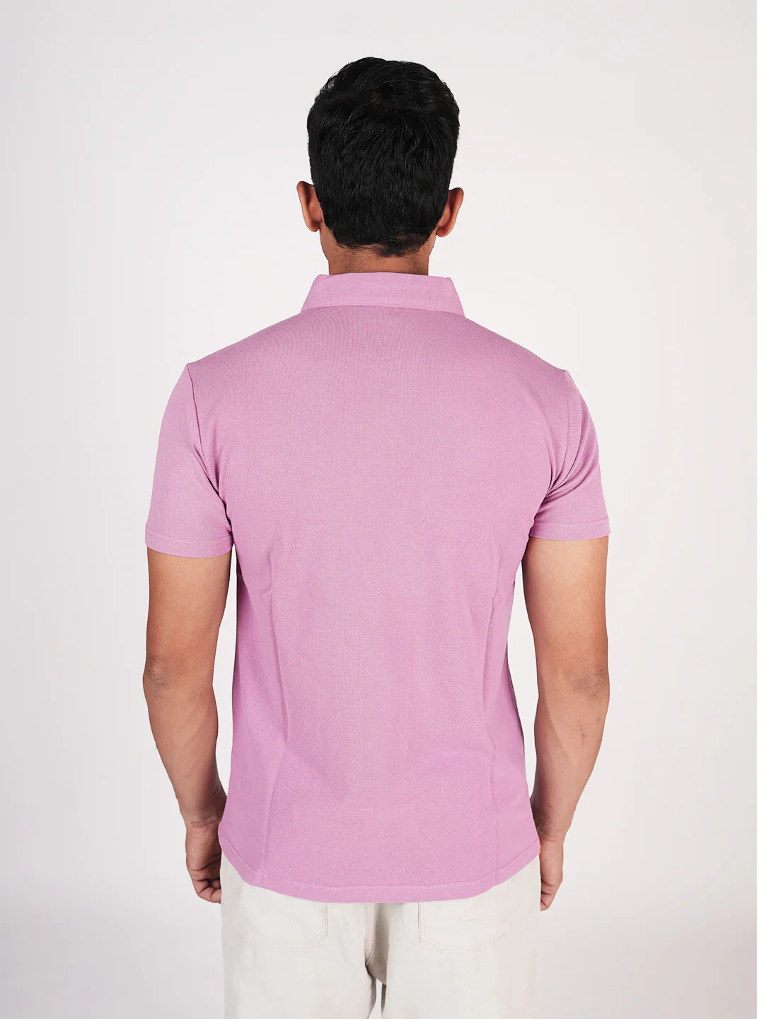 Monkstory Bamboo Cotton Polo Tee - Pastel Pink - Image 4