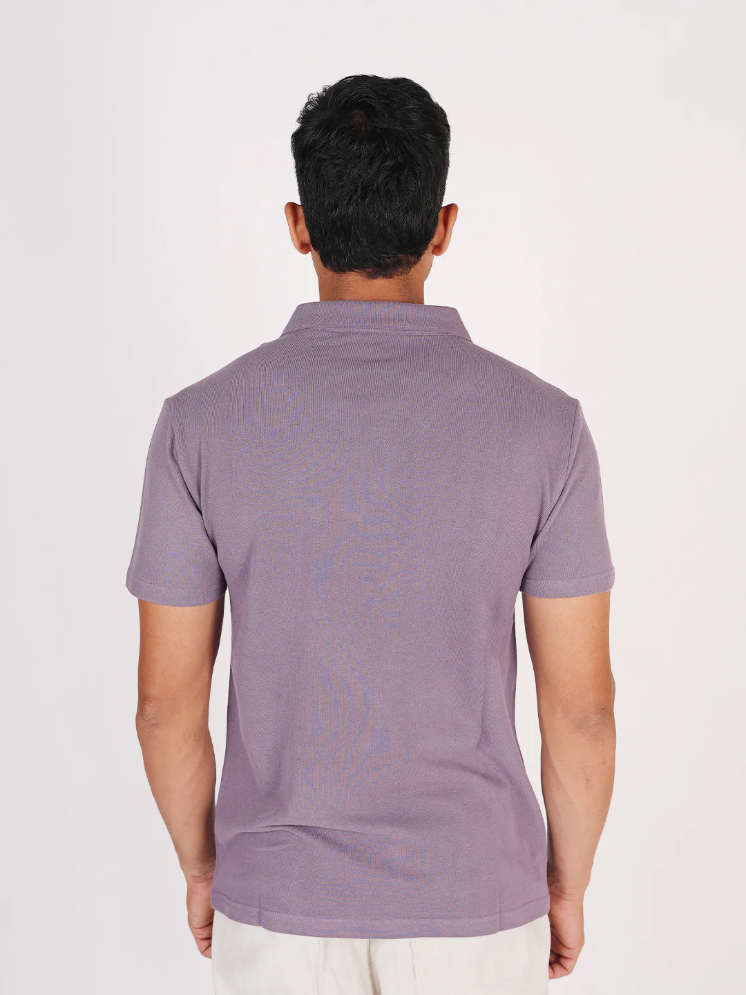 Monkstory Bamboo Cotton Zip-Polo Tee - Lilac - Image 5