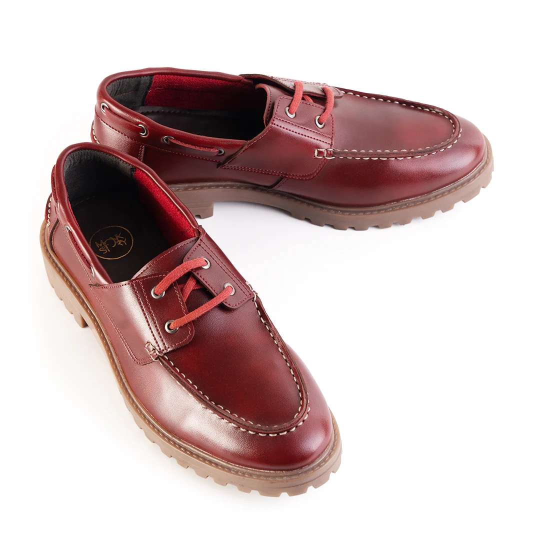 Monkstory Cosmopolitan Boat Loafers - Burgundy - Image 4