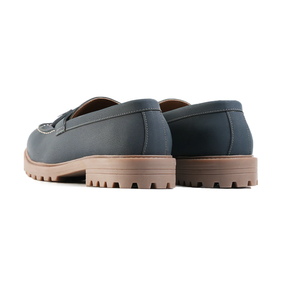 Monkstory Cosmopolitan Bold Tassel Loafers  - Blue - Image 6