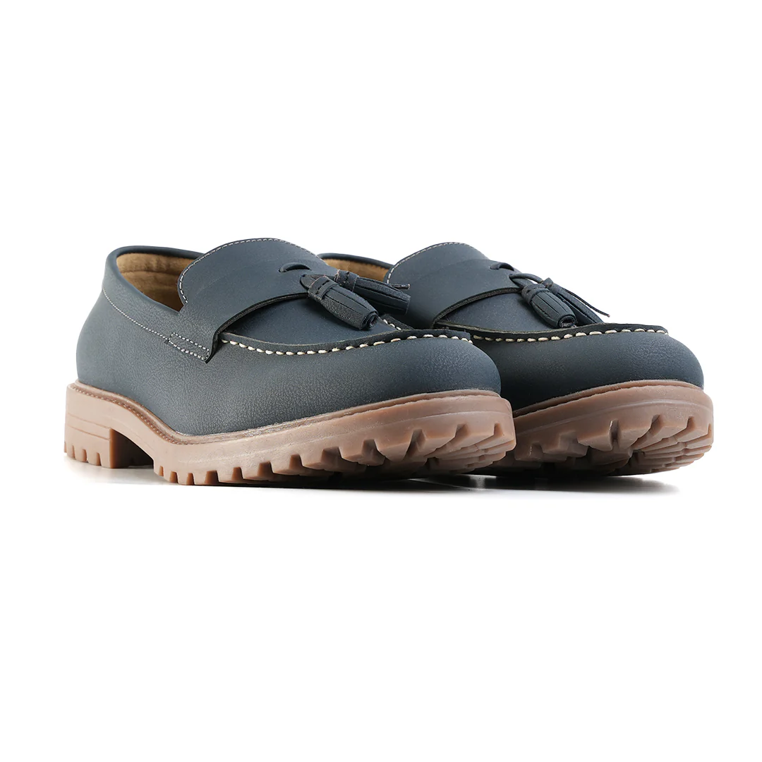 Monkstory Cosmopolitan Bold Tassel Loafers  - Blue - Image 7