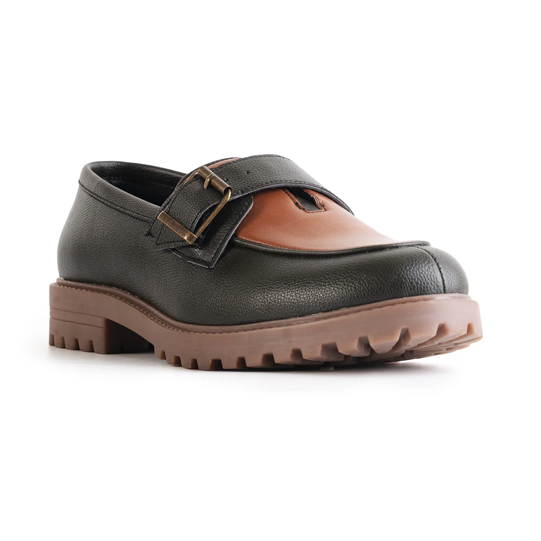 Monkstory Cosmopolitan Buckled Loafers - Olive/Tan - Image 7
