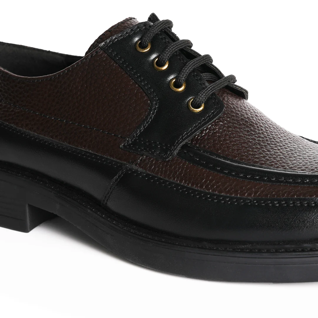 Monkstory Cosmopolitan Derby Lace-Ups  - Black/Brown - Image 5