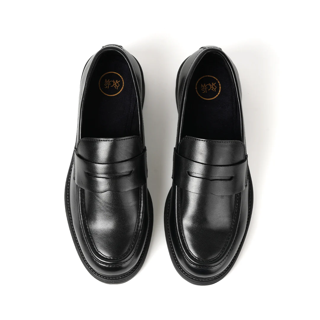 Monkstory Cosmopolitan Penny Loafers  - Black - Image 11