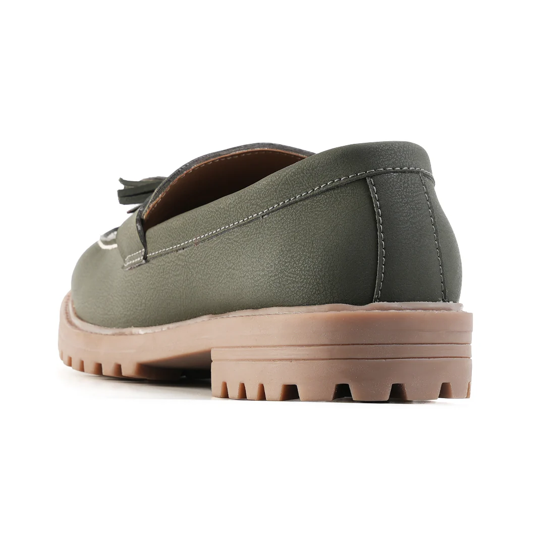 Monkstory Cosmopolitan Urban Tassel Loafers  - Olive - Image 4