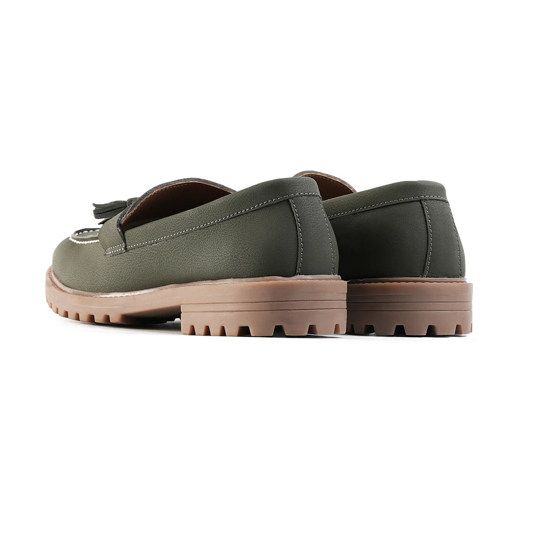 Monkstory Cosmopolitan Urban Tassel Loafers  - Olive - Image 6
