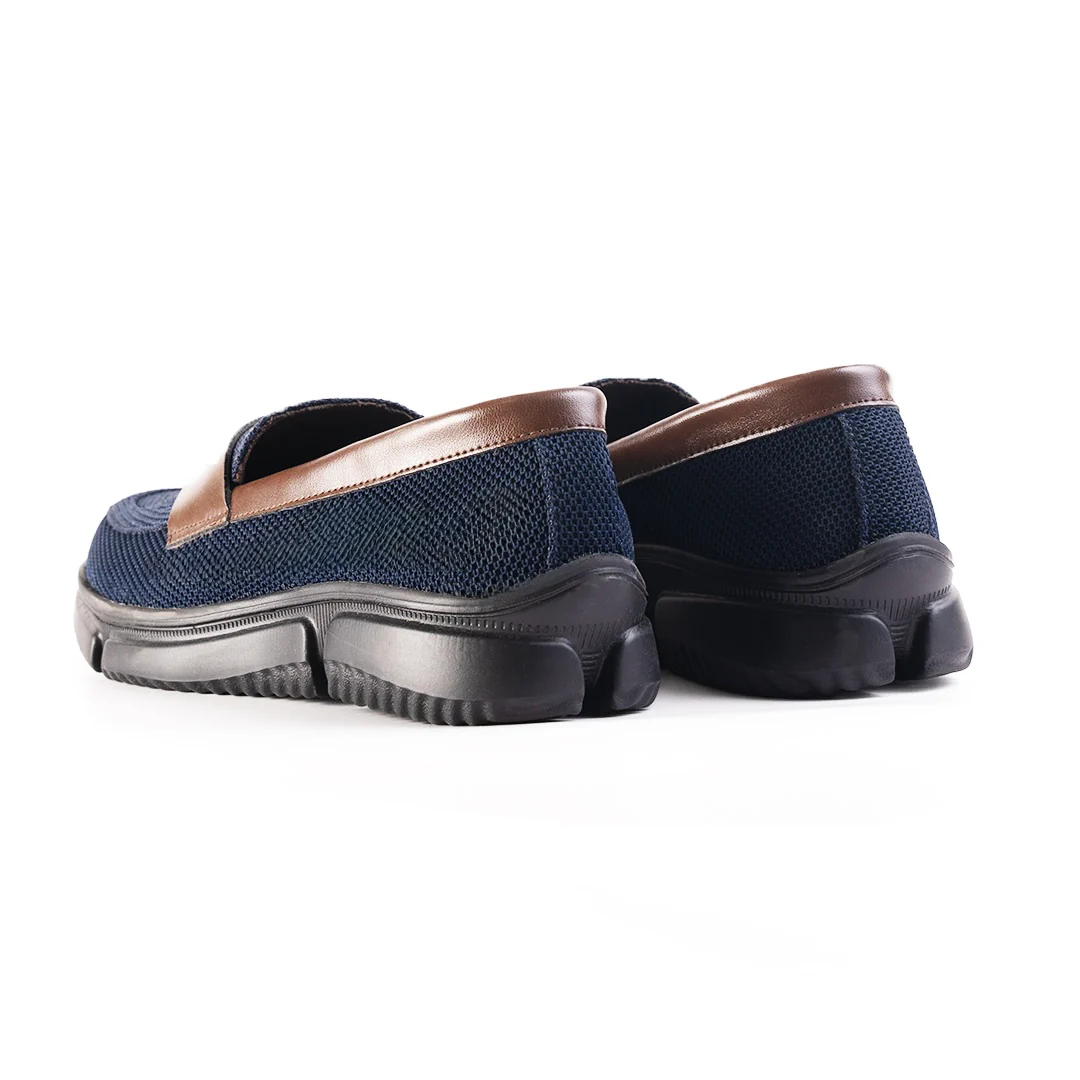 Monkstory Gravity Lift Supreme Comfort Mesh Slip-On Sneakers - Navy & Brown - Image 11