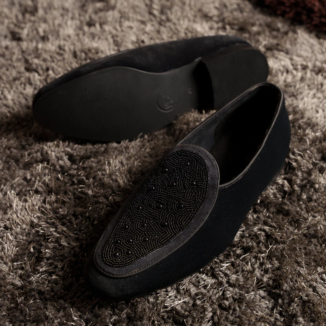 Monkstory Hand-Beaded Slip-ons - Black - Image 4