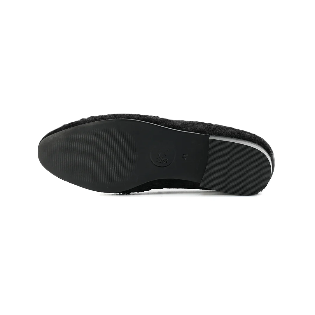 Monkstory Hand-Embroidered Embellished Slip-Ons - Black - Image 7