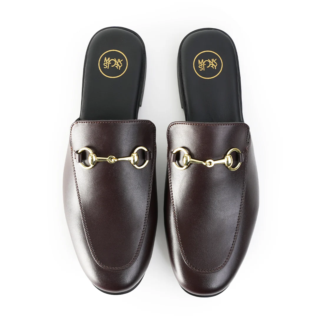 Monkstory Horsebit Classic Mules - Brown - Image 5
