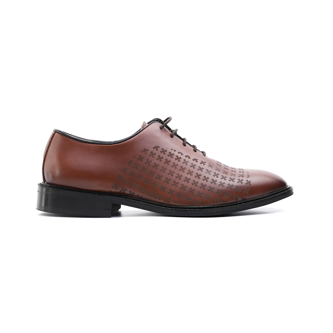 Monkstory Laser-Etched Oxford Lace-ups - Brown - Image 3