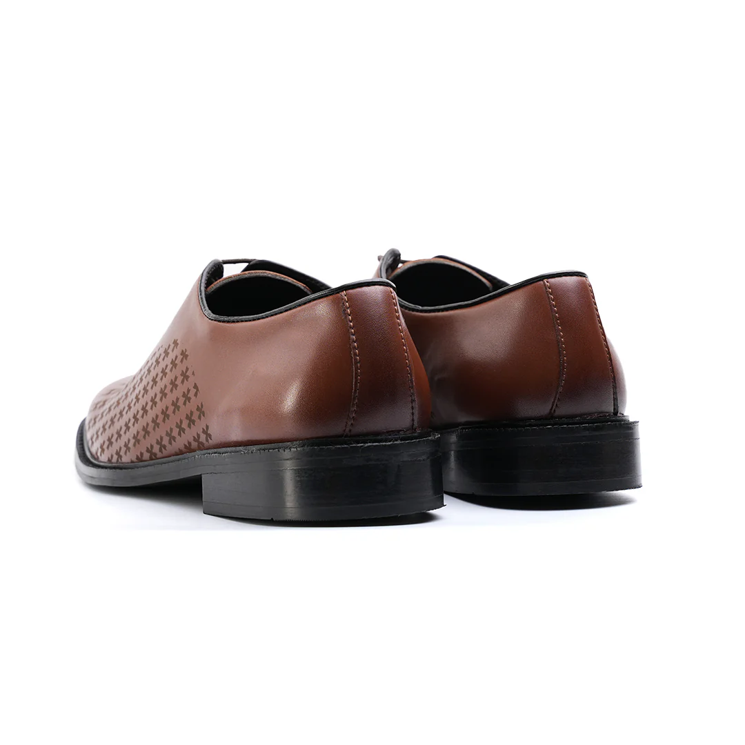 Monkstory Laser-Etched Oxford Lace-ups - Brown - Image 7