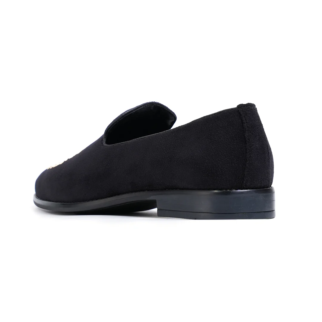 Monkstory Maharaja Zardosi Embroidered Slip-Ons – Black - Image 8