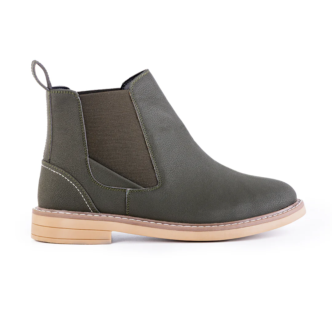Monkstory Modern Chelsea Boots - Matte Olive - Image 3