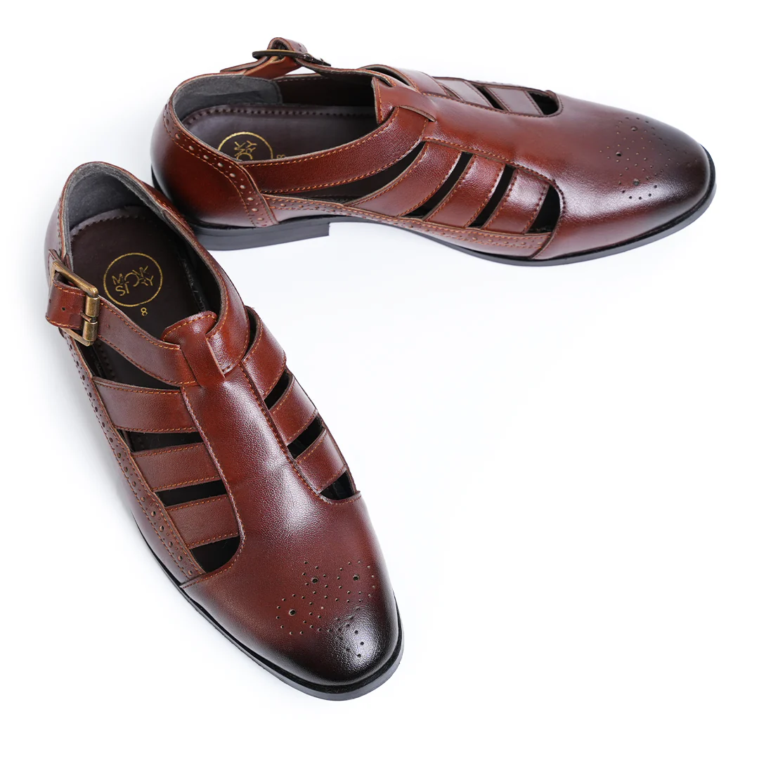 Monkstory Pathani Heritage Sandals - Tan - Image 4
