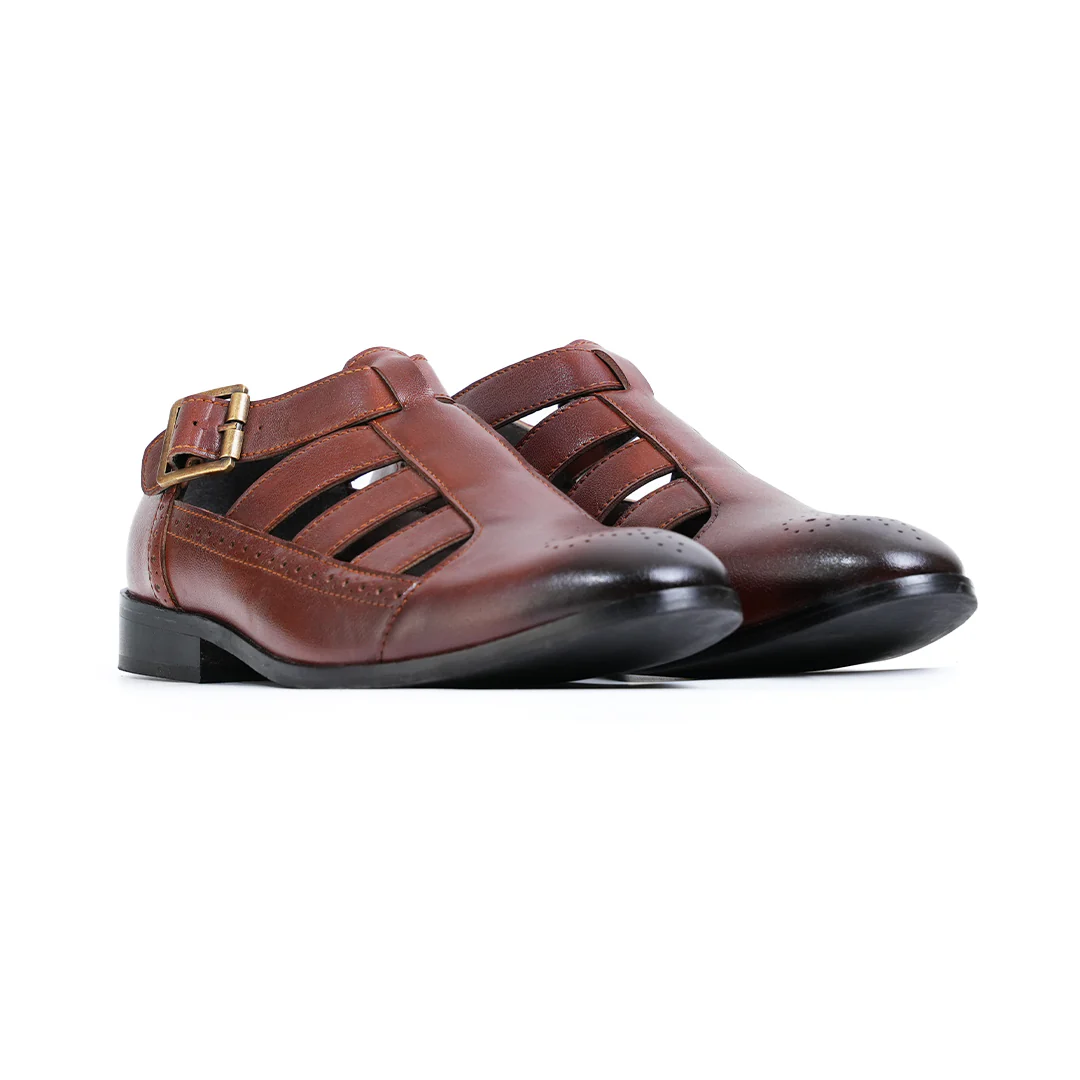 Monkstory Pathani Heritage Sandals - Tan - Image 9