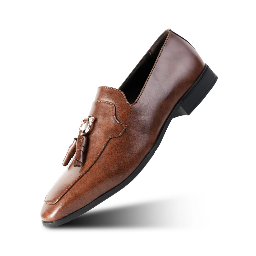 Monkstory Tassel Loafers with Rose-Gold Bit β Brown