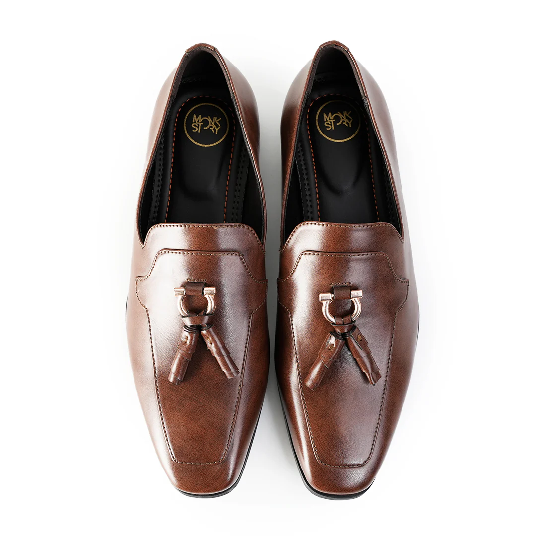 Monkstory Tassel Loafers with Rose-Gold Bit β Brown - Image 2