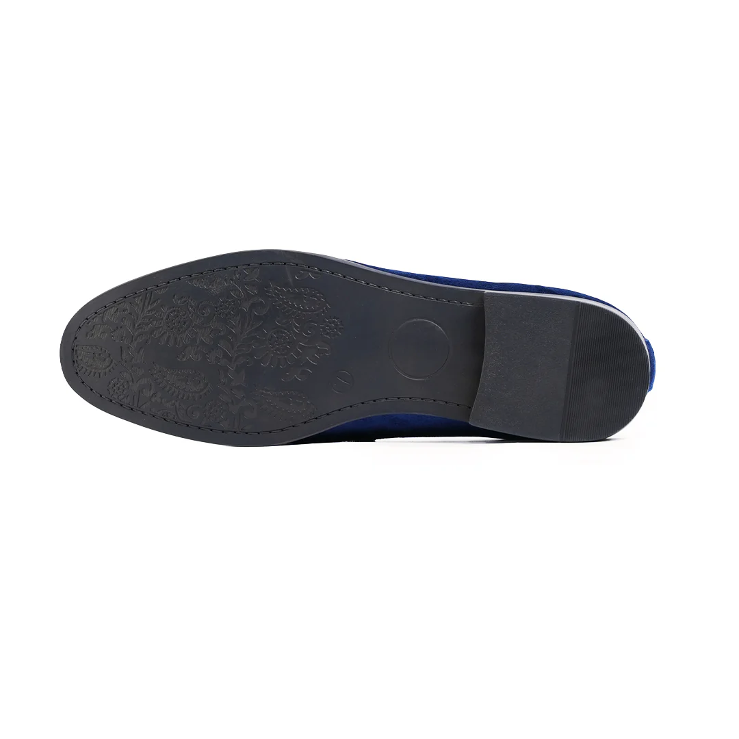 Monkstory Velvet Crystal Bit Loafers – Royal Blue - Image 10