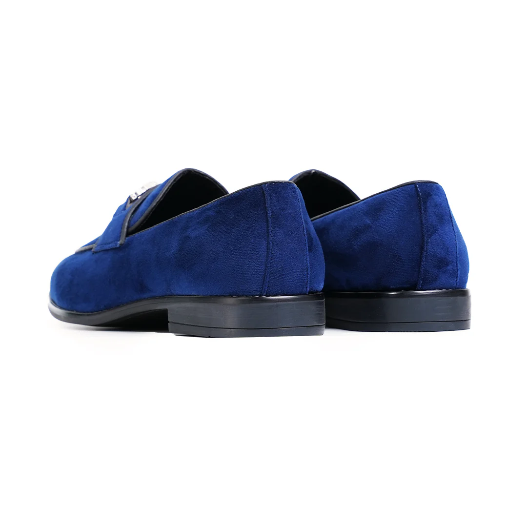 Monkstory Velvet Crystal Bit Loafers – Royal Blue - Image 9
