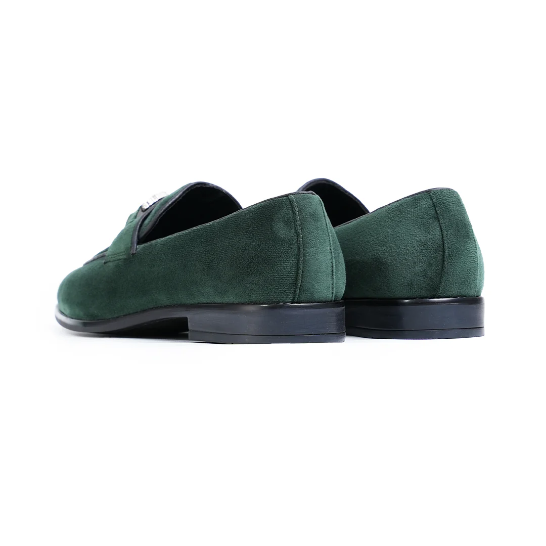 Monkstory Velvet Crystal Bit Loafers β Royal Green - Image 9