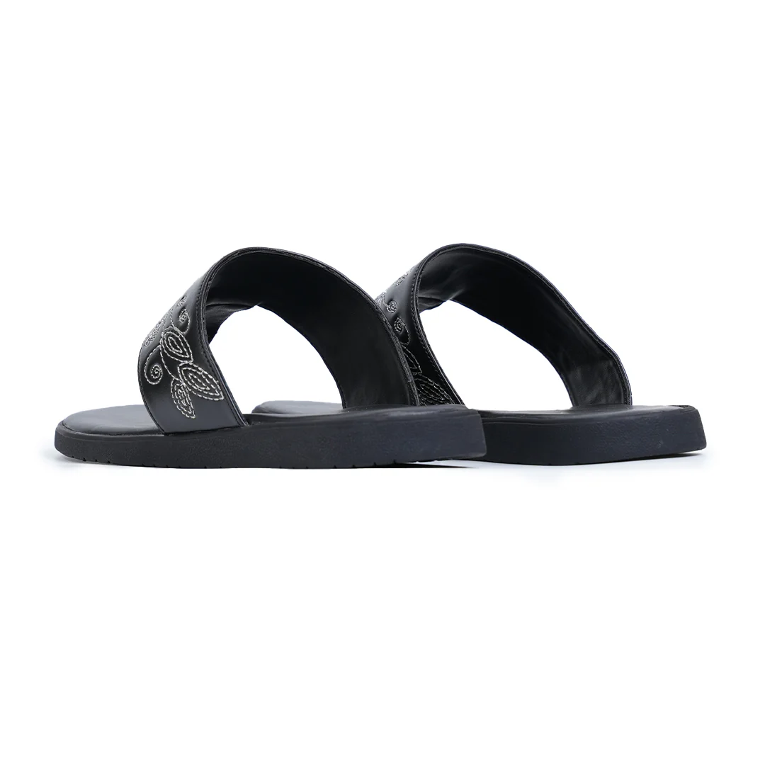 T-Rad Intricate Floral Embroidery Sandals - Black - Image 11